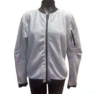 Under Armour Jersey Knit Bomber Jacket in Gray Black Size Small